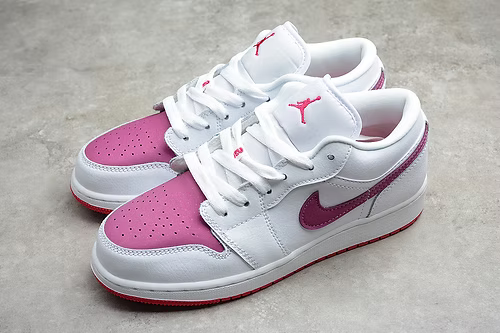 Air Jordan 1 Low White-True Berry-Rush Pink
