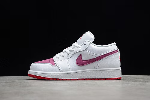 Air Jordan 1 Low White-True Berry-Rush Pink